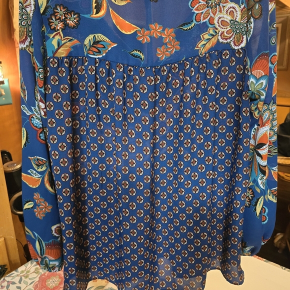 Chenault Blue Floral Blouse - Picture 2 of 5